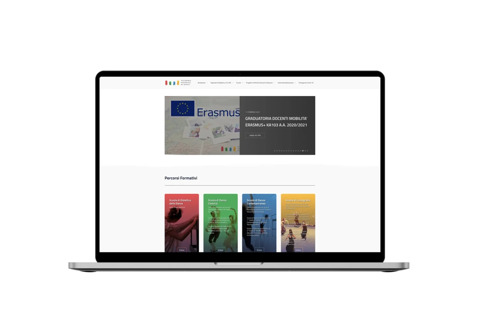 Pagina Erasmus sul sito dell'Accademia Nazionale di Danza