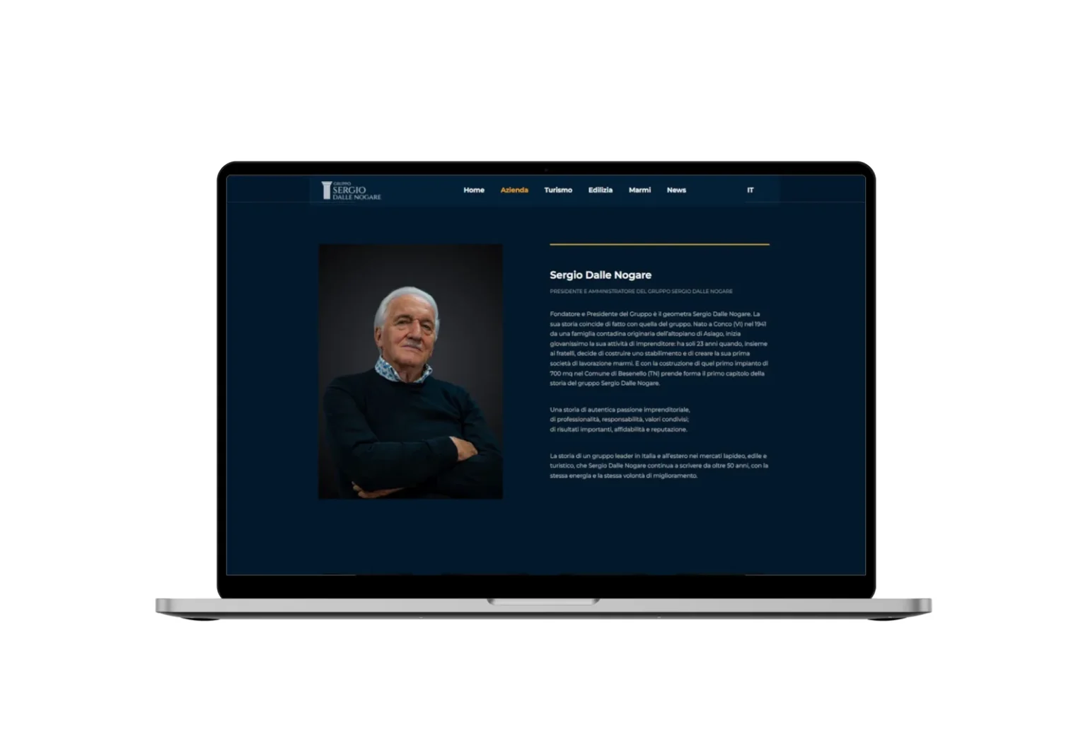 Pagina interna del sito del gruppo