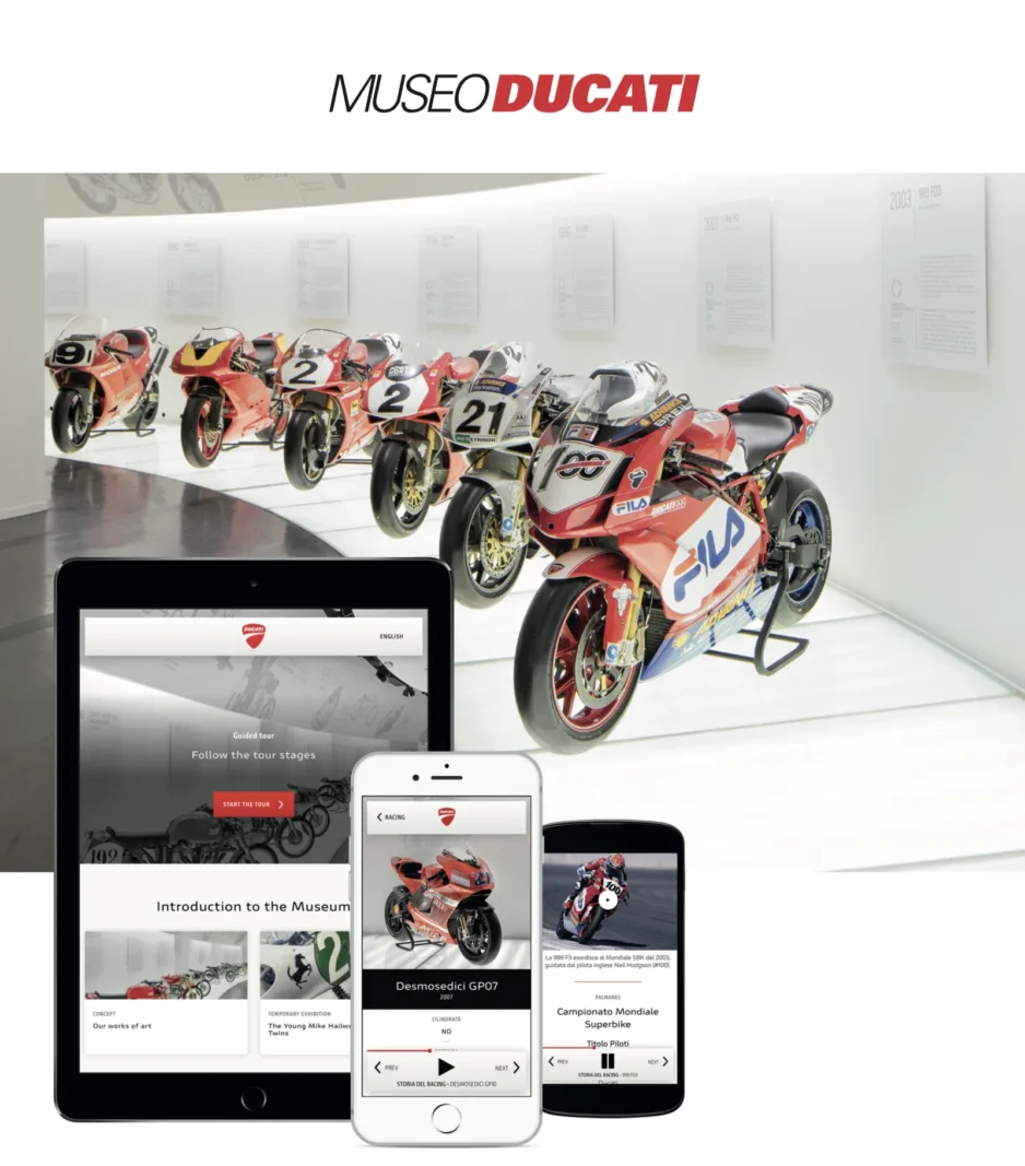 Schermata della web app del Museo Ducati