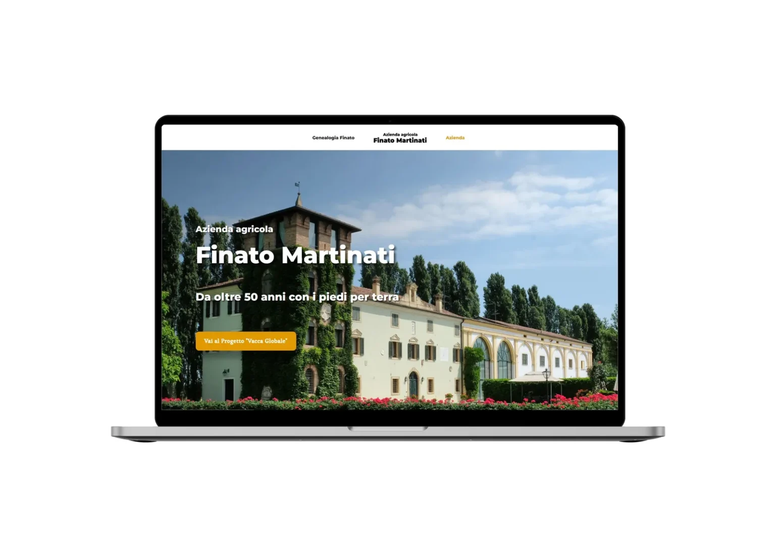 Home del sito Finato Martinati su laptop