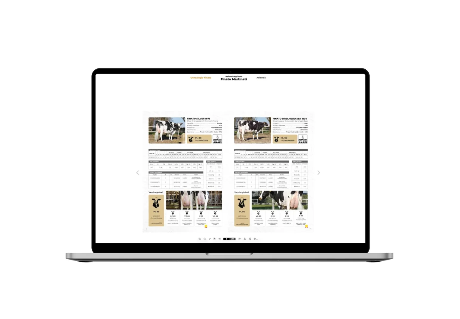 Il catalogo online dei capi sul sito Finato Martinati