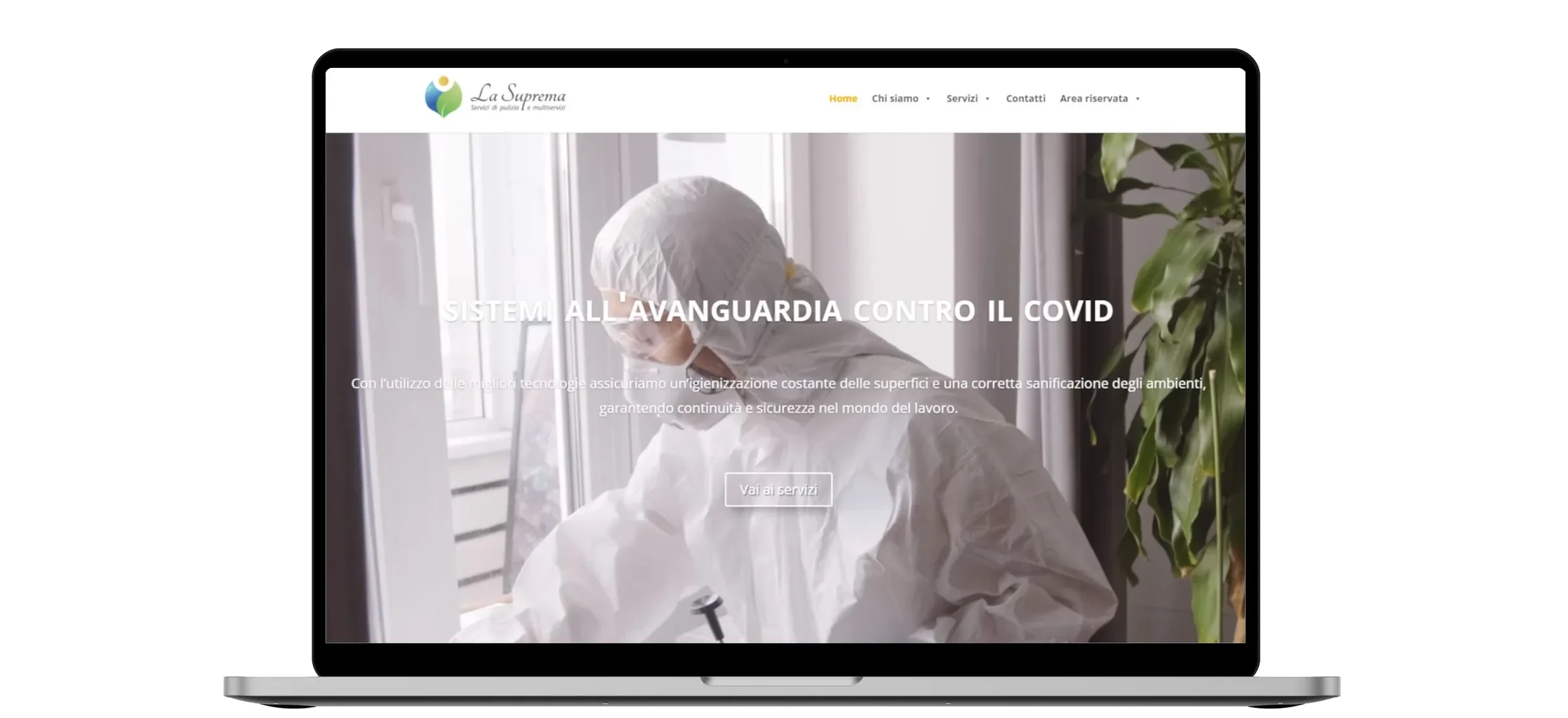 Home del sito de La Suprema su laptop