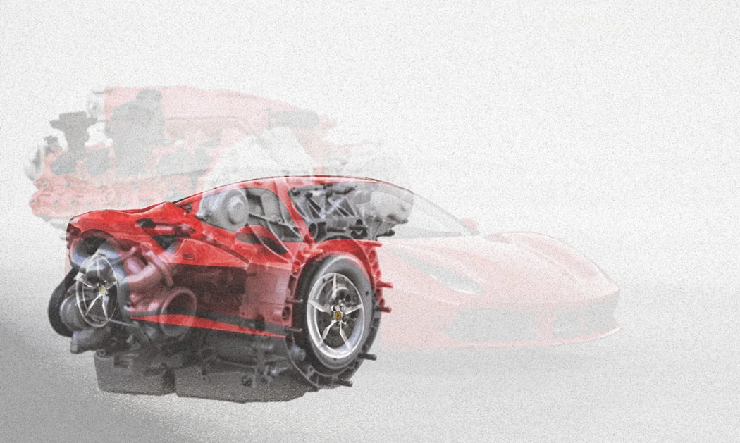 Copertina della storia sulla meccanica: la vettura stradale aperta sopra la propria sagoma